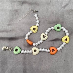 Handmade Pearl Heart Charm Necklace